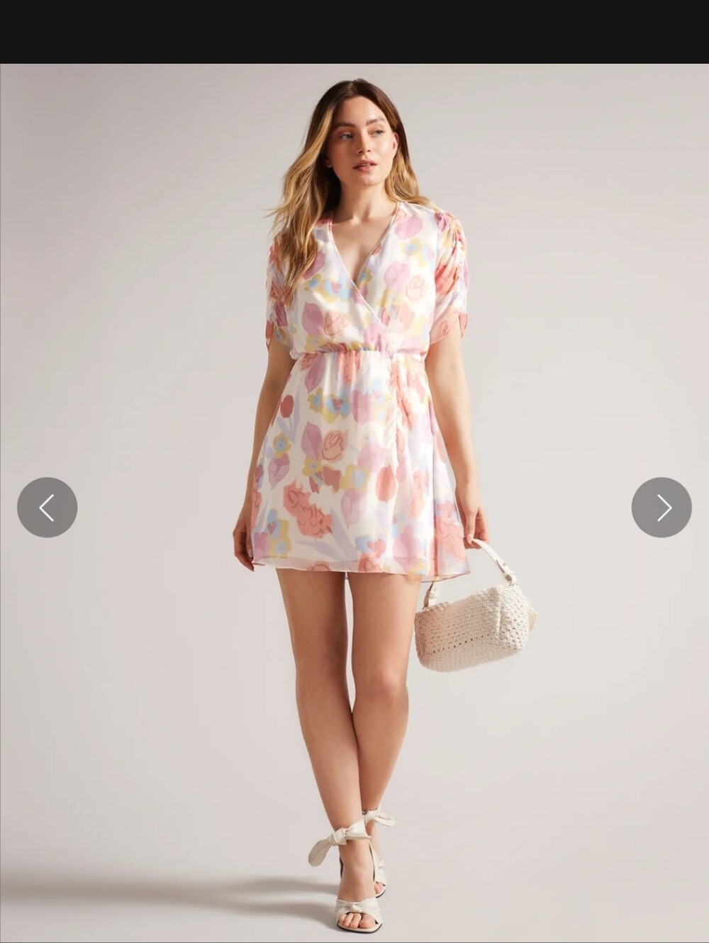 Ted Baker Pastel Floral Wrap Dress in Pink, Blue & Yellow